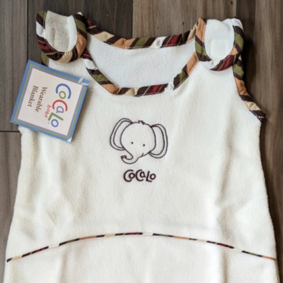 VINTAGE NWT CoCaLo Baby Wearable Blanket Elephant Coverall Sleep Sack Ba… - Picture 3 of 6